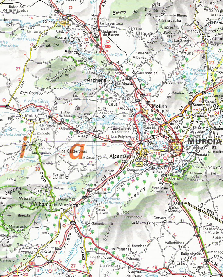 Totana Map - Murcia Province - Spain